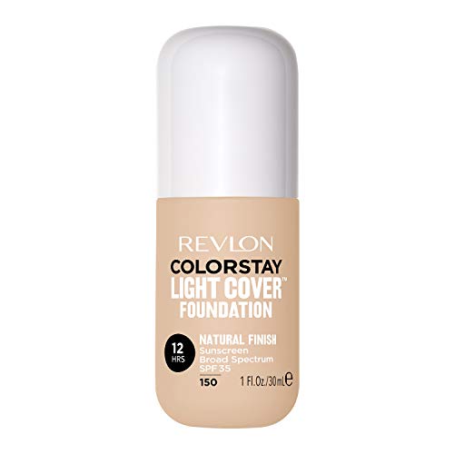 Revlon ColorStay Light Cover Liquid Foundation, Hydrating Longwear Weightless Makeup with SPF 35, Light-Medium Coverage for Blemish, Dark Spots & Uneven Skin Texture, 150 Buff, 1 fl. Oz