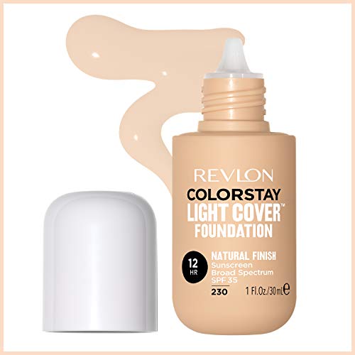 Revlon ColorStay Light Cover Liquid Foundation, Hydrating Longwear Weightless Makeup with SPF 35, Light-Medium Coverage for Blemish, Dark Spots & Uneven Skin Texture, 150 Buff, 1 fl. Oz