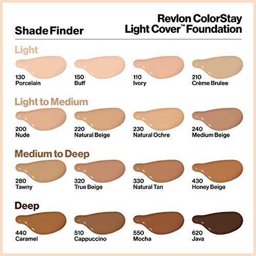 Revlon ColorStay Light Cover Liquid Foundation, Hydrating Longwear Weightless Makeup with SPF 35, Light-Medium Coverage for Blemish, Dark Spots & Uneven Skin Texture, 150 Buff, 1 fl. Oz